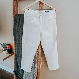 Ella Moss White High Rise Slim Straight Ankle Jeans (Size 10)